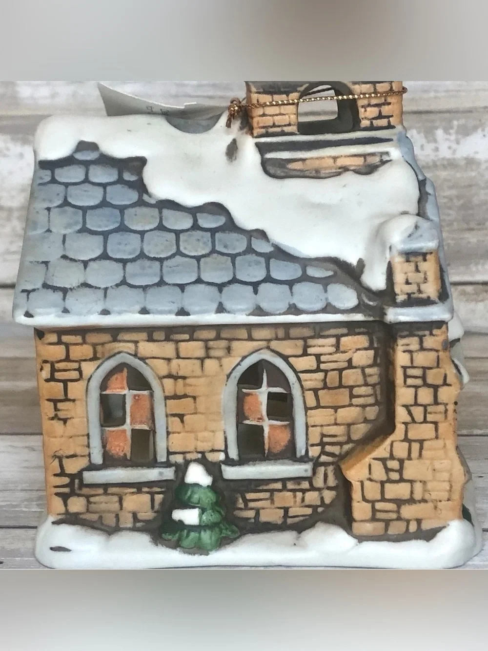 Lefton Vintage 1986 Colonial Village Church Tealight Candle Holder Marika 05817